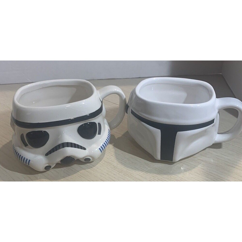 Lot of 2 Funko x Star Wars Collaboration Stormtrooper & Mandalorian Coffee Mugs